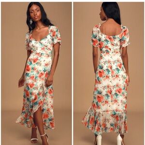 Lulu’s romantic floral dress, M, NWT